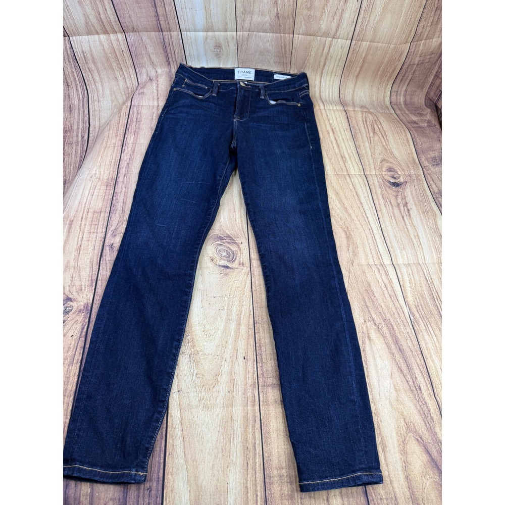 Frame Denim Le High Skinny Crop Jeans Dark Wash Indigo Size 26